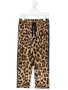 Dolce & Gabbana Kids леопардовые спортивные брюки