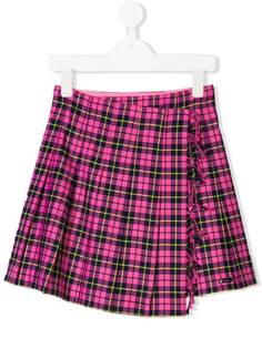 Burberry Kids килт в клетку тартан с бахромой