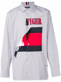 Hilfiger Collection рубашка в полоску с вышивкой
