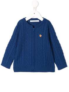 Familiar cable knit zip cardigan