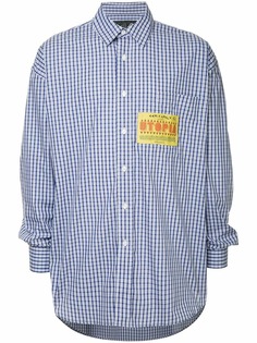 Martine Rose рубашка в клетку с нашивкой