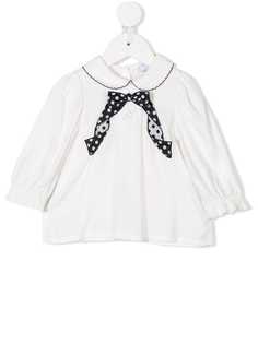 Monnalisa блузка с бантом в горох