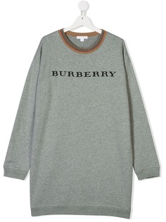 Burberry Kids платье-свитер с вышивкой логотипа