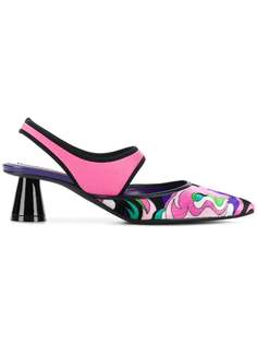 Emilio Pucci colour block sling-back pumps