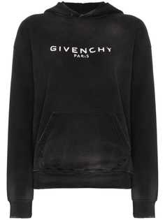 Givenchy состаренная толстовка с логотипом и принтом