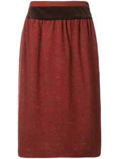 Valentino Vintage юбка прямого кроя со сборками