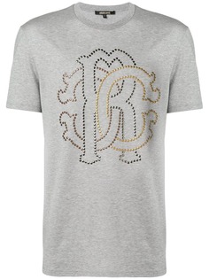Roberto Cavalli studded heraldic logo T-shirt