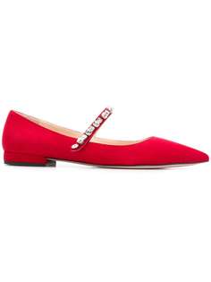 Prada crystal embellished ballerina pumps