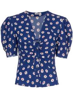 Miu Miu блузка с оборками и цветочным принтом