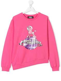 Jeremy Scott Junior TEEN globe print asymmetric sweatshirt