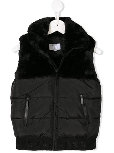 Dkny Kids faux fur detail padded vest