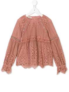 Pinko Kids embellished lace sweater