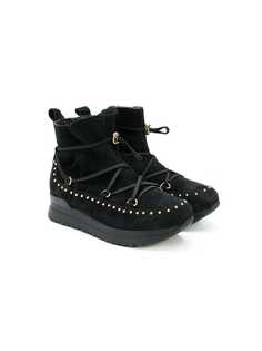 Cesare Paciotti Kids lace-up microstud moccasin boots