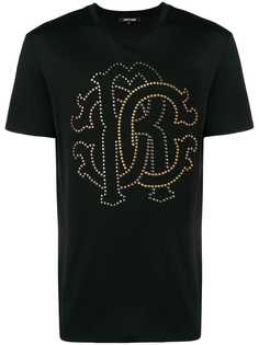 Roberto Cavalli studded heraldic logo T-shirt
