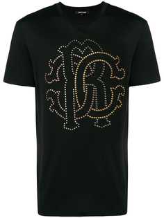 Roberto Cavalli studded heraldic logo T-shirt