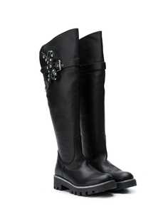 Ermanno Scervino Junior studded bow boots