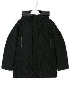 Stone Island Junior пуховое пальто с капюшоном