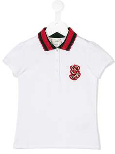 Gucci Kids рубашка-поло с нашивкой логотипа