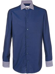 Etro striped collar shirt