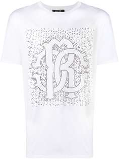 Roberto Cavalli studded heraldic style logo T-shirt