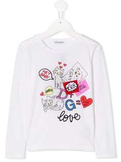 Dolce & Gabbana Kids cat print T-shirt