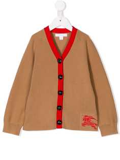 Burberry Kids кардиган ребристой вязки