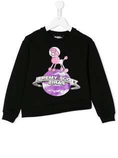 Jeremy Scott Junior globe print asymmetric sweatshirt