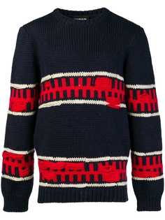 Calvin Klein 205W39nyc свитер в полоску с рваными деталями