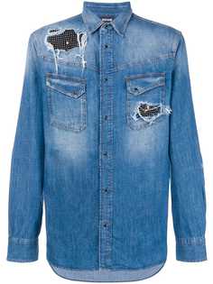 Just Cavalli джинсовая куртка со вставками с заклепками