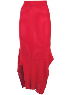 Stella McCartney асимметричная юбка макси в рубчик