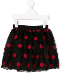 Piccola Ludo polka-dot tulle skirt