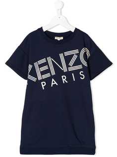 Kenzo Kids платье-футболка с принтом логотипа