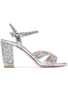 Miu Miu silver 85 glitter sandals