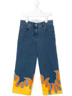 Stella Mccartney Kids широкие джинсы с рисунком пламени
