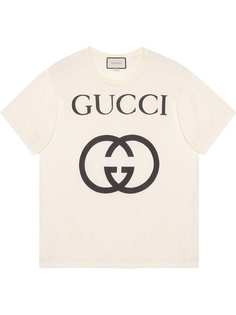 Gucci футболка в стиле оверсайз с логотипом
