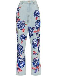 Ashish джинсы с цветочной отделкой и пайетками