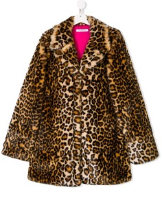 Vivetta Kids TEEN leopard faux-fur coat
