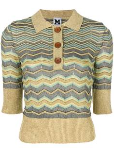 M Missoni трикотажная рубашка-поло с зигзагообразным узором