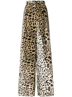 Michel Klein широкие брюки с леопардовым принтом