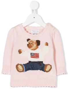 Ralph Lauren Kids трикотажный джемпер с изображением медведя