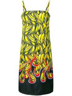 Prada платье миди с банановым принтом