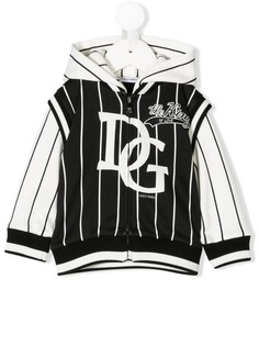 Dolce & Gabbana Kids толстовка в полоску с капюшоном и принтом