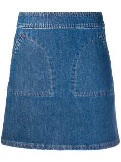 A.P.C. джинсовая юбка с накладными карманами