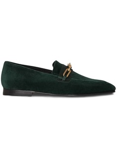 Burberry Link Detail Velvet Loafers