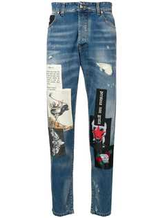 John Richmond джинсы с рваными деталями и заплатками