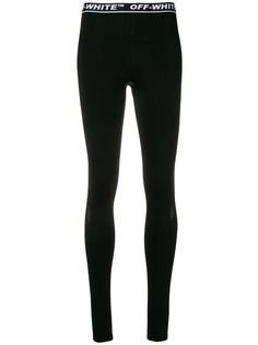 Off-White леггинсы с логотипом на поясе