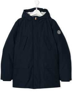 Save The Duck Kids TEEN logo patch hooded coat
