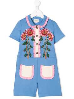 Gucci Kids комбинезон с цветочной вышивкой