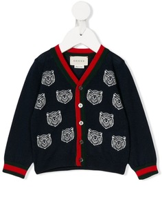 Gucci Kids кардиган Tiger вязки интарсия