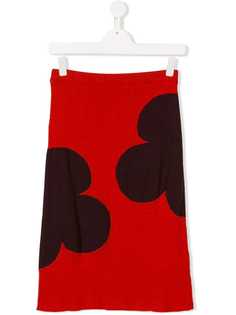 Marni Kids юбка с цветочным принтом и ребристой фактурой
